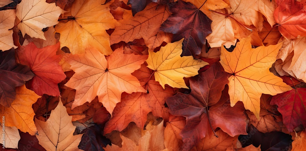 autumn leaves background with a mix of brown, orange, and red leaves