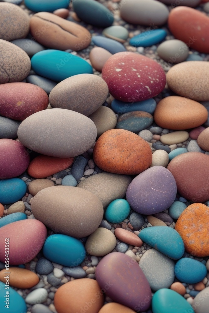Top view colorful stones in water Top view colorful stones in water