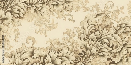 Wallpaper Mural background pattern with white flowers on a beige background Torontodigital.ca
