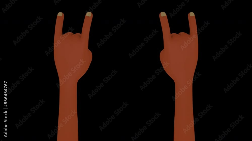 Rock and Roll 3D Hands Animation on Alpha Channel, Loop
Rock and Roll 3D Hands Animation on Alpha Channel, Loop