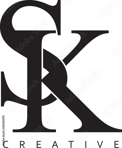 SK or KS letter modern logo design