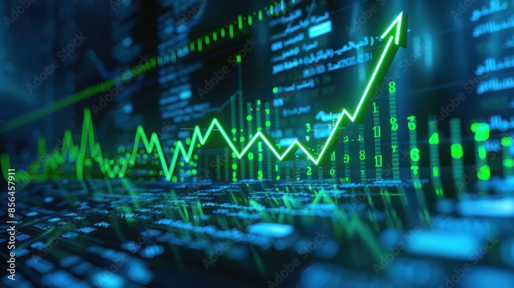 Green Upward Trend Stock Market Data