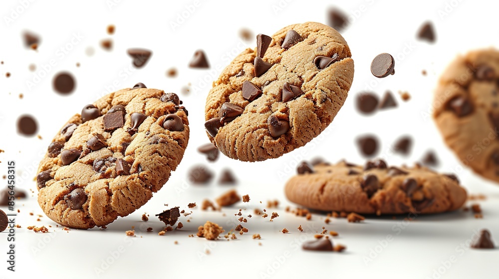 Assortment of Falling Broken Biscuits with Clipping Path Assortment of Falling Broken Biscuits with Clipping Path