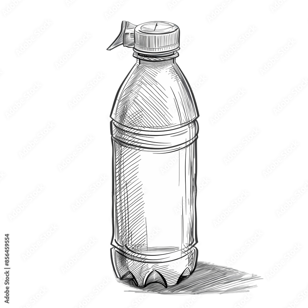 Hand Drawn Sketch of a Plastic Bottle Hand Drawn Sketch of a Plastic Bottle