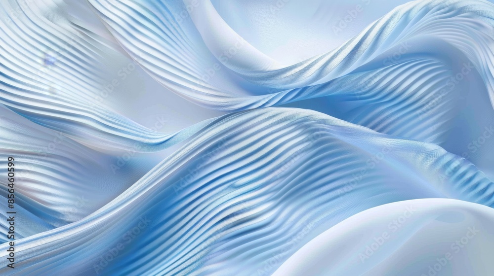 Abstract Blue and White Wavy Fabric Background, Generative AI Abstract Blue and White Wavy Fabric Background, Generative AI