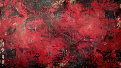 Vintage red grunge background with abstract texture and black patches