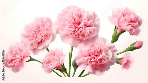 A bouquet of pink flowers with a white background The flowers are arranged in a way that they are not overlapping each other giving the impression of a clean and organized display