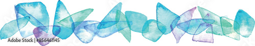 水彩タッチのシーグラスベクターイラスト。夏のシーグラスイラスト。涼しげな夏のフレーム背景。Sea glass vector illustration with watercolor touch. Summer sea glass illustration. Cool summer frame background.