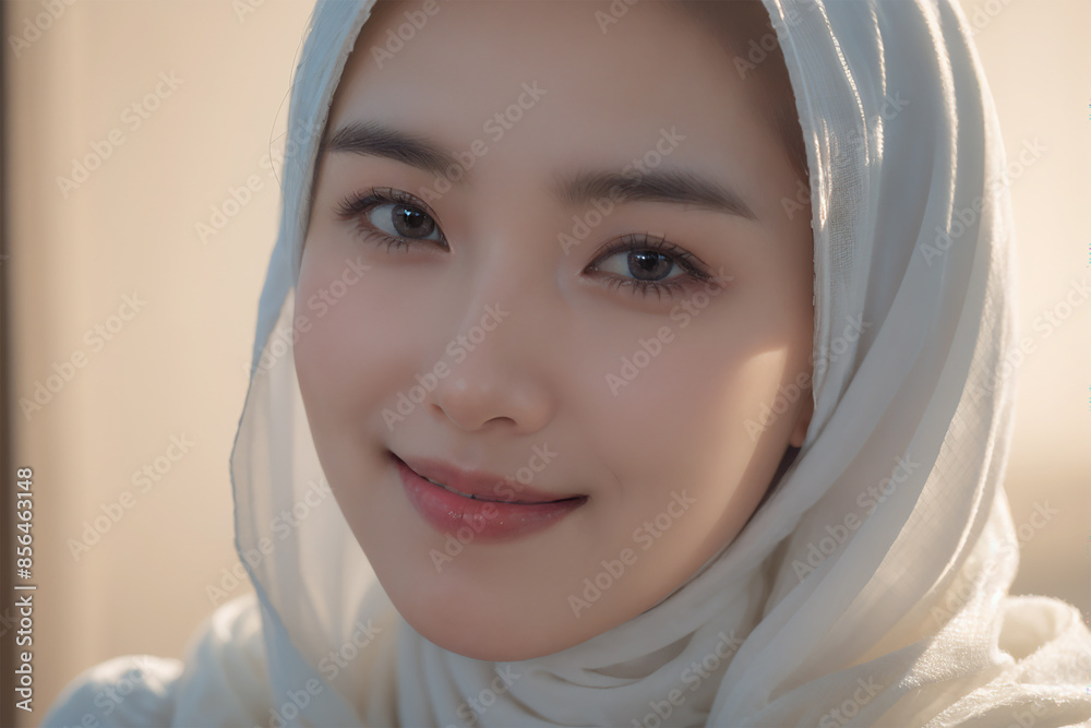 A woman wearing a scarf A woman wearing a scarf