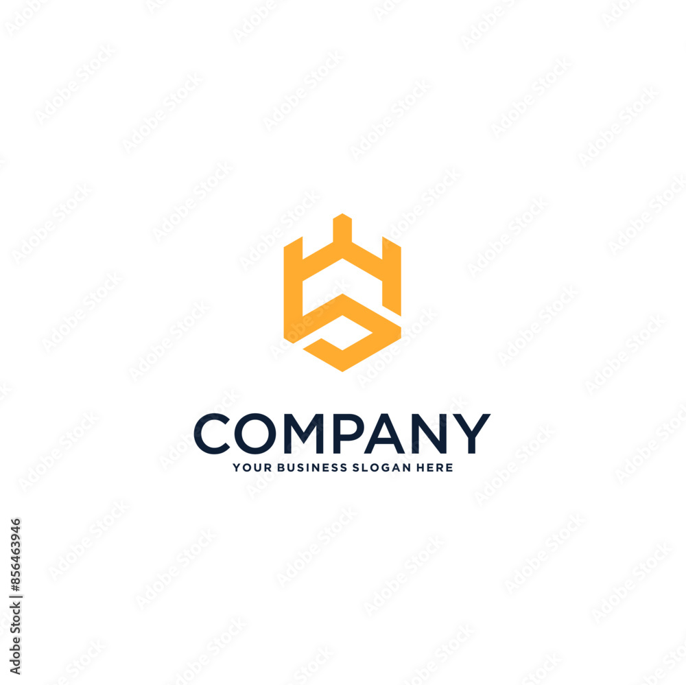 Obraz premium letter s logo design with castle