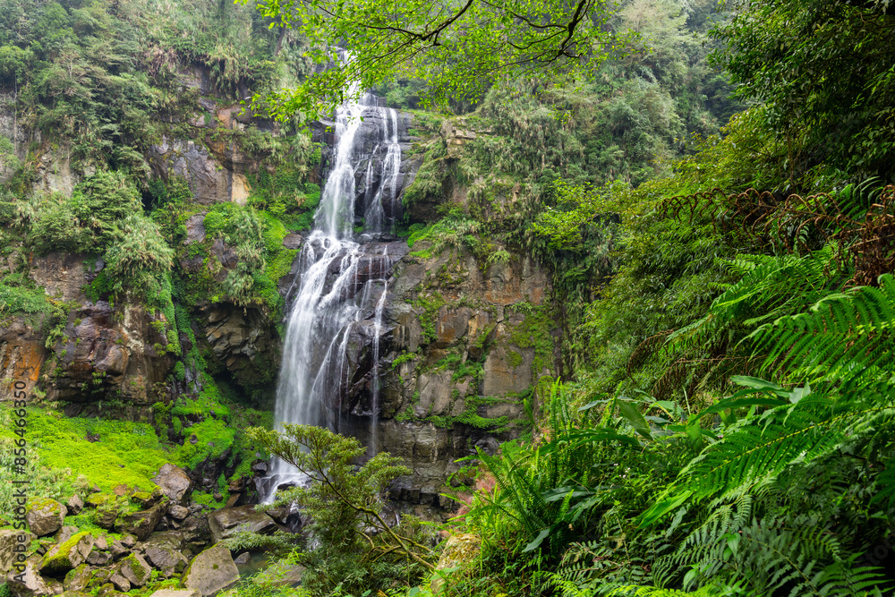Waterfall located on Sun Link Sea mountain in Taiwan Waterfall located on Sun Link Sea mountain in Taiwan