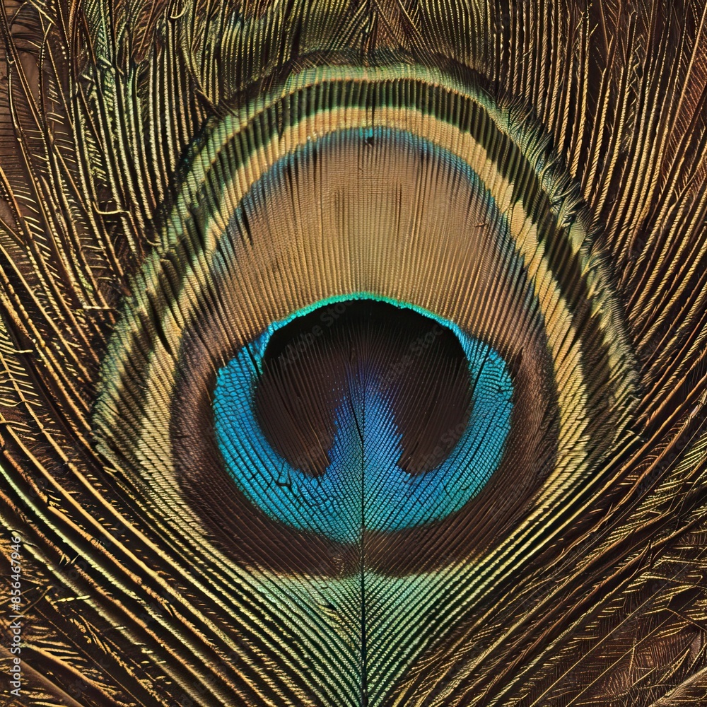 Obraz premium peacock feather texture. Peafowl feather background, pavo real