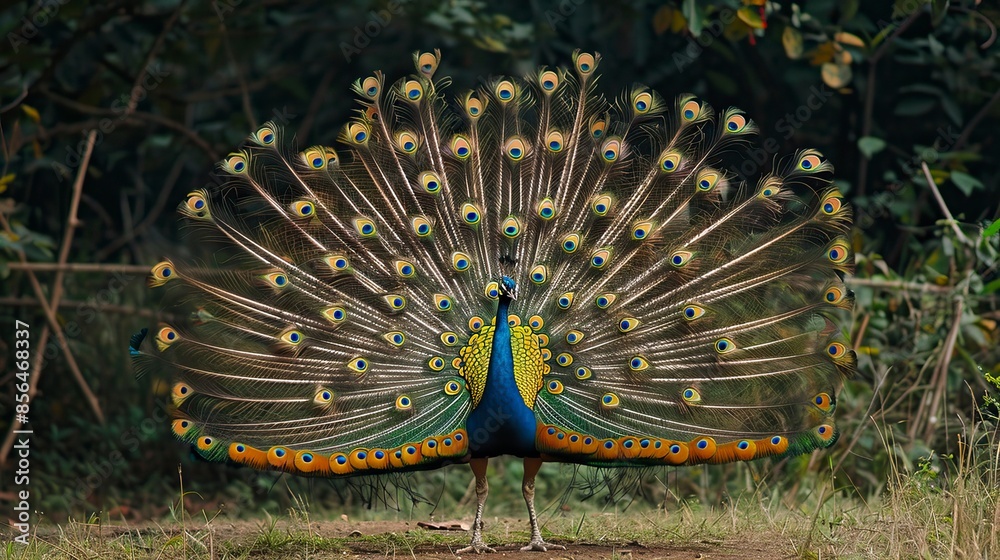 Obraz premium proud peacock, pavo real