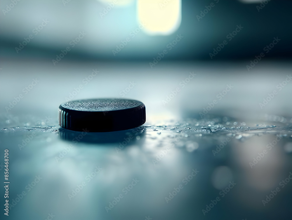 Hockey puck handling drills selective focus, precision exercises, vibrant, composite, training facility