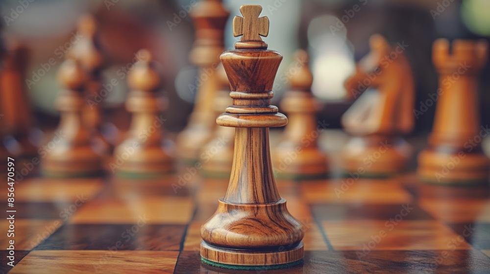 Close-up of Wooden Chess Pieces on a Board in Warm Lighting Setup Close-up of Wooden Chess Pieces on a Board in Warm Lighting Setup