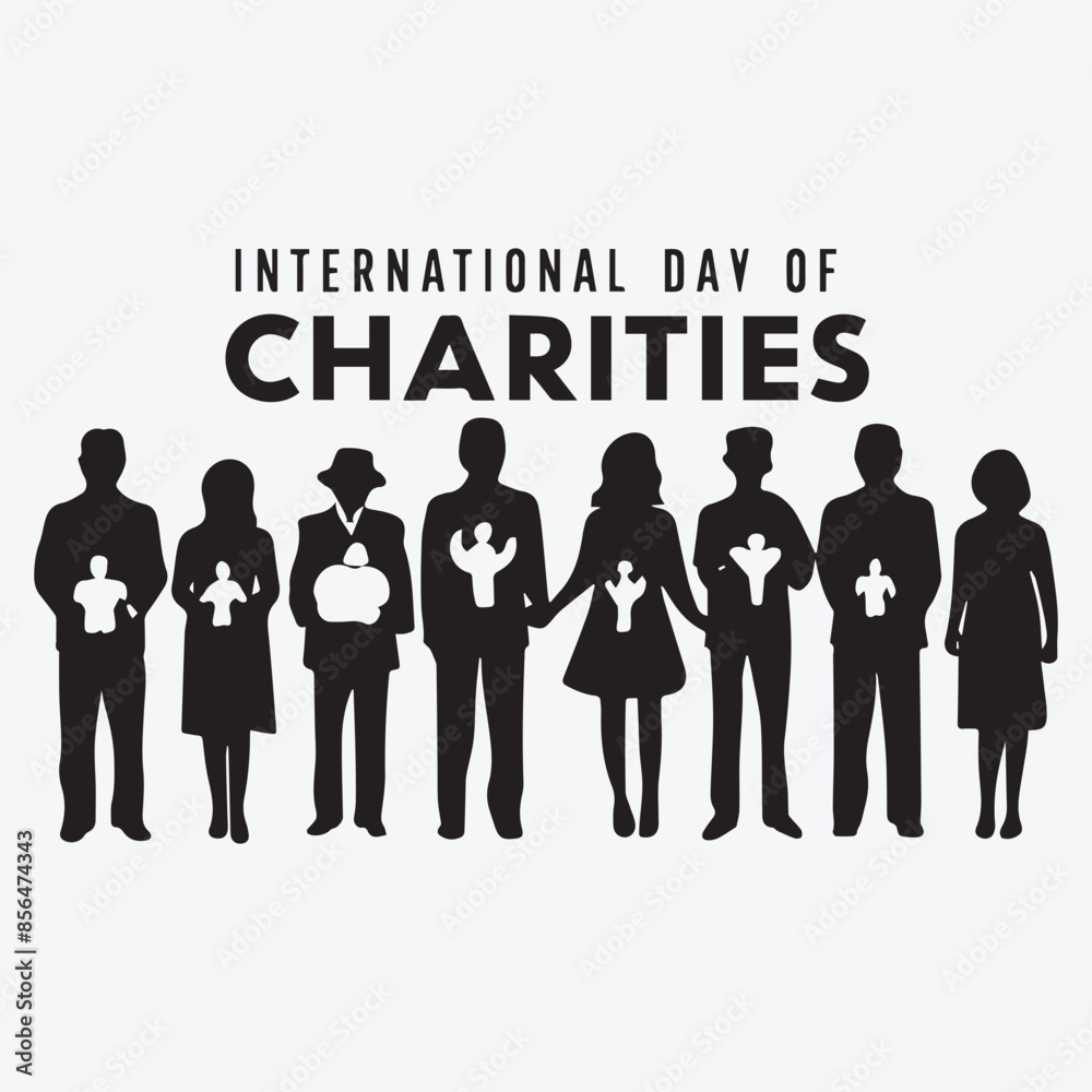 International day of charity event silhouette vector art . Generative AI International day of charity event silhouette vector art . Generative AI
