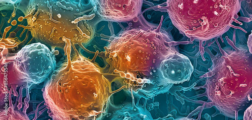 A detailed view of lymphocytes