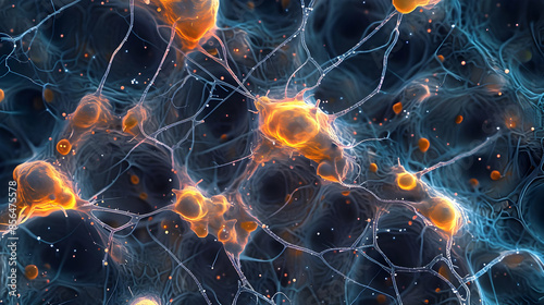 A detailed view of Schwann cells