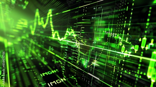 walpaper of  detailed and engaging image of a stock market chart with a clear upward trend, shown at a dynamic angle. The chart should feature pronounced and distinct candlestick patterns,