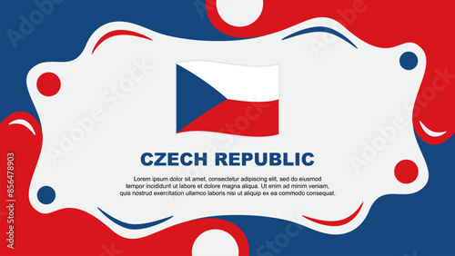 Czech Republic Flag Abstract Background Flat Design Template. Czech Republic Independence Day Banner Wallpaper Vector Illustration. Czech Republic Template