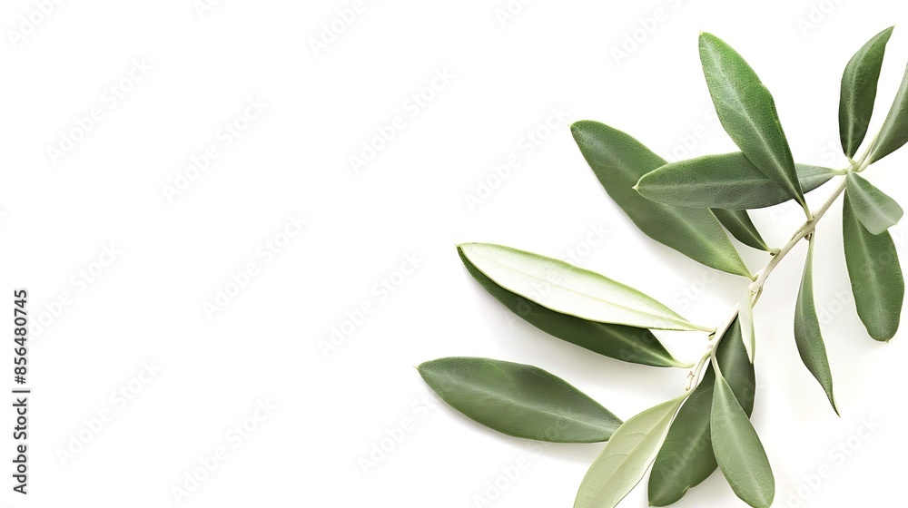 Obraz premium olive with leaf isolated white background : Generative AI