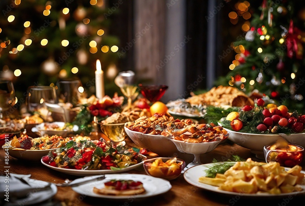 This is a festive scene set on a table covered with a white tablecloth This is a festive scene set on a table covered with a white tablecloth