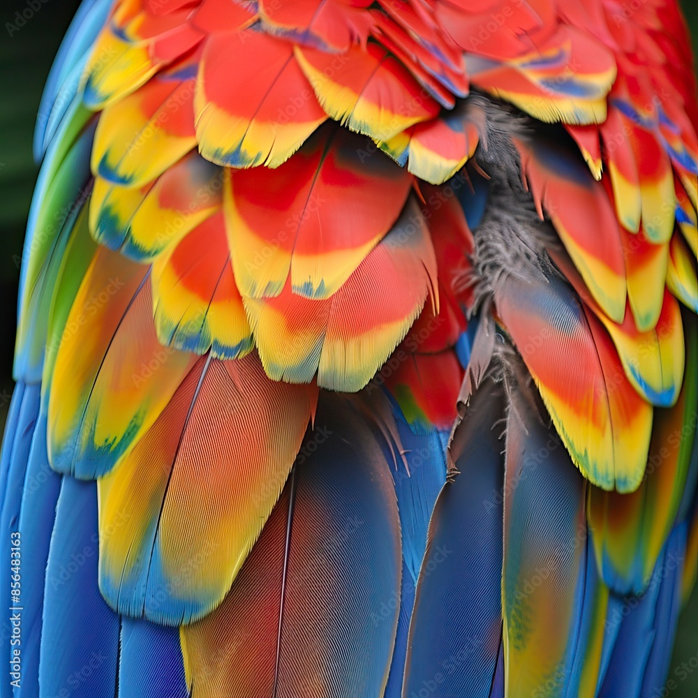 Obraz premium macaw feathers, Plumas de guacamayo 