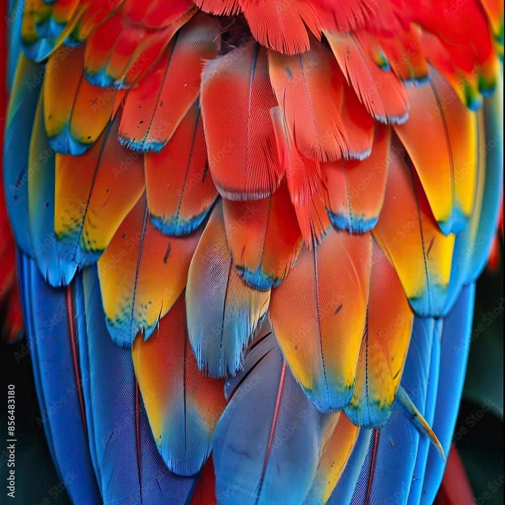 Fototapeta premium macaw feathers, Plumas de guacamayo