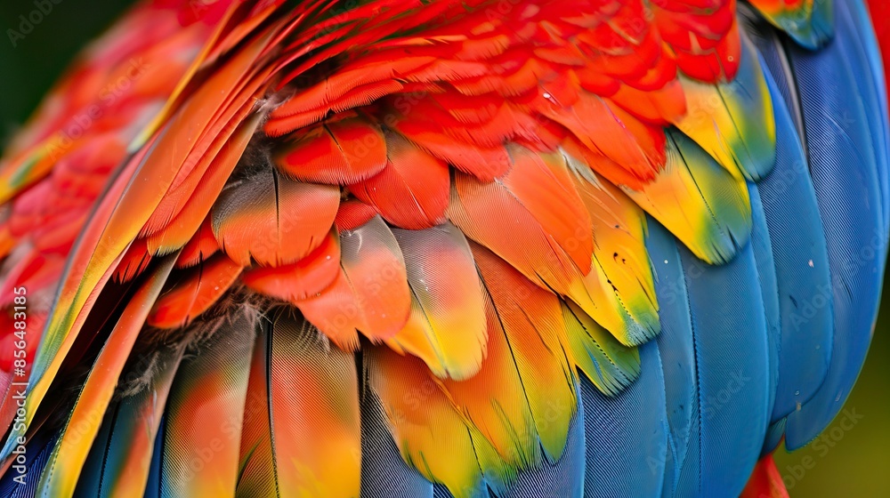 Obraz premium macaw feathers, Plumas de guacamayo 