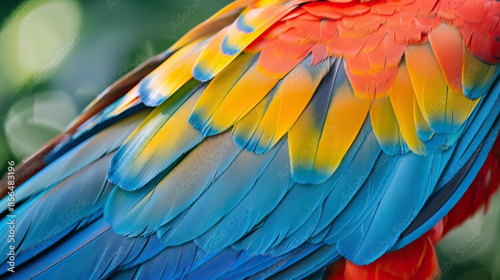 Fototapeta premium macaw feathers, Plumas de guacamayo