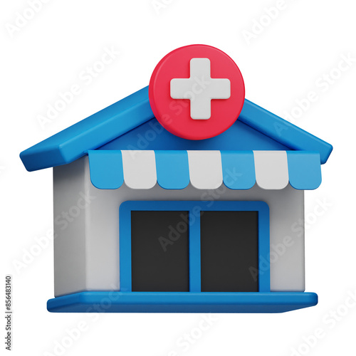 pharmacy 3d icon isolated on the transparent background