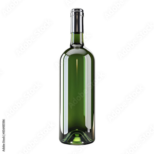Wallpaper Mural A wine bottle clipart, restaurant element, 3D illustration, green glass, isolated on white background Torontodigital.ca