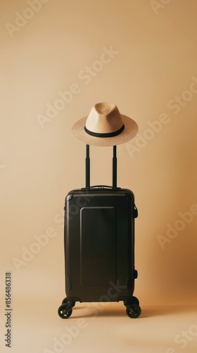 luggae bag with fedora  photo