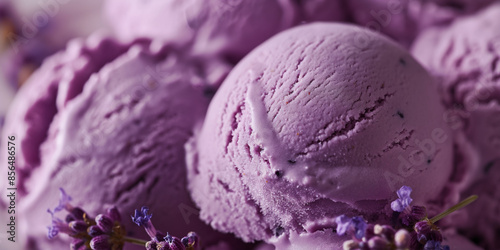 Wallpaper Mural Elegant blueberry lavender gelato, a closeup of elegant blueberry lavender gelato, its purple color and floral notes highlighted against a white background Torontodigital.ca