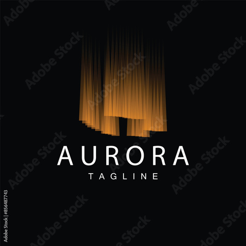 Aurora Logo, Sky Nature Landscape Design, Symbol Vector Illustration Template