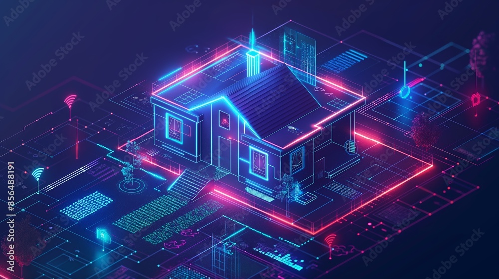 Smart Home Technology Illustration Smart Home Technology Illustration