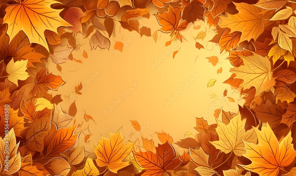 Autumn Leaves Frame for a Seasonal Design, Generative AI Autumn Leaves Frame for a Seasonal Design, Generative AI