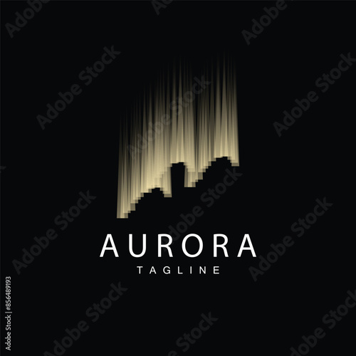 Aurora Logo, Sky Nature Landscape Design, Symbol Vector Illustration Template