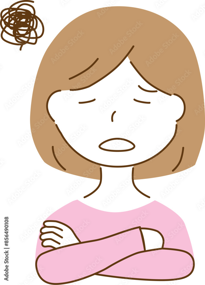 落ち込んでいる女性のイラスト
落ち込んでいる女性のイラスト