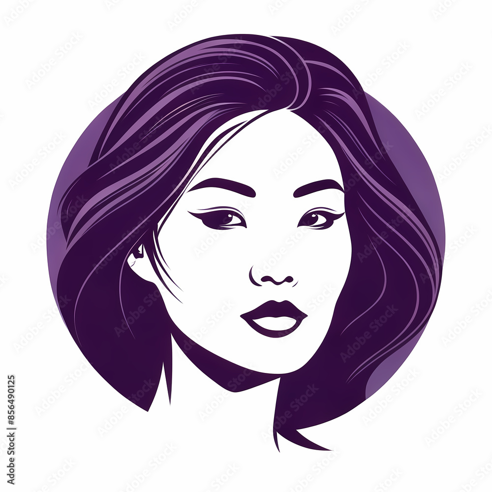 Elegant logo featuring the graceful profile of an Asian woman with delicate features, evoking beauty, tranquility, and exotic allure. Perfect for high-end salons specializing in Asian-inspired beauty. Elegant logo featuring the graceful profile of an Asian woman with delicate features, evoking beauty, tranquility, and exotic allure. Perfect for high-end salons specializing in Asian-inspired beauty.