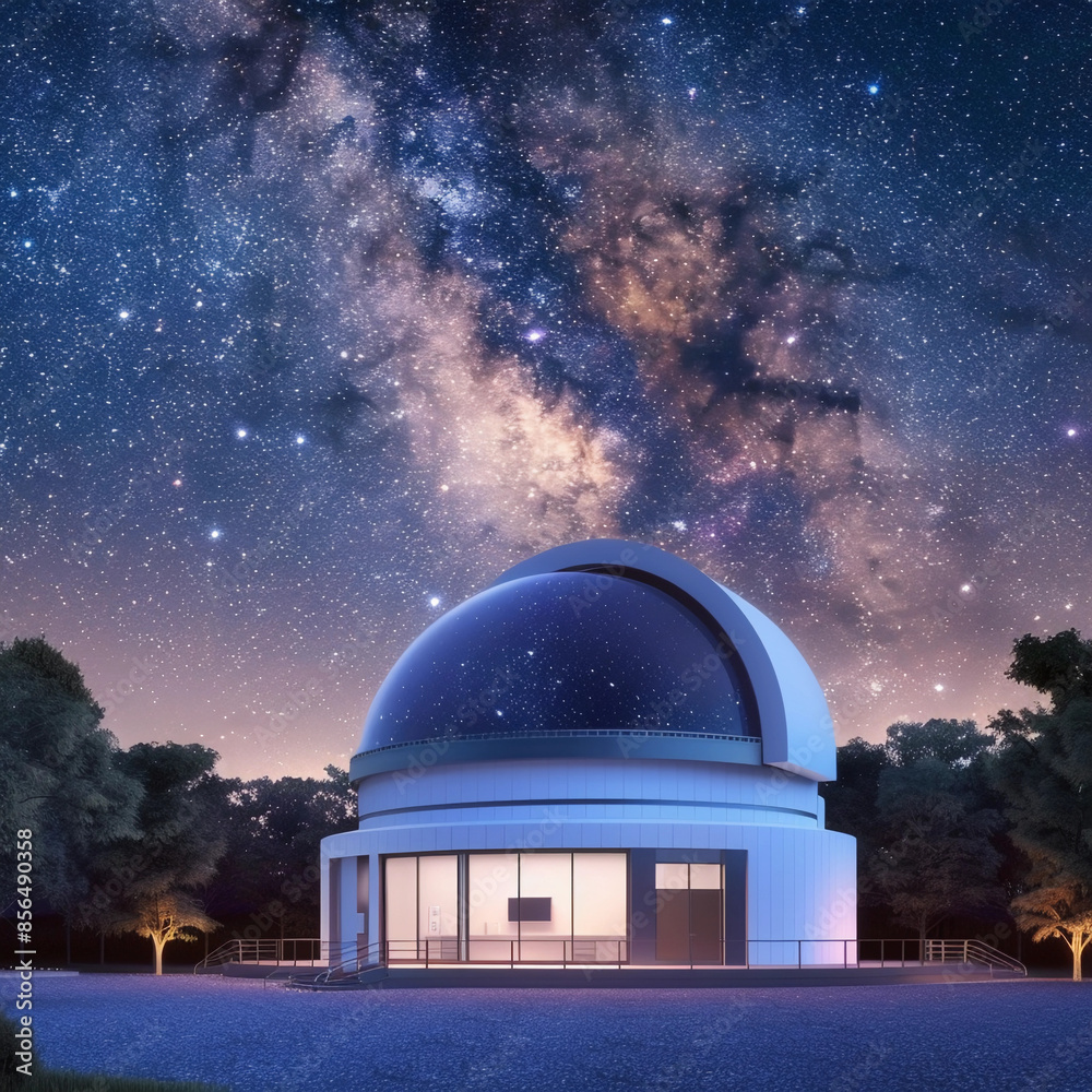 A Spacious Observatory Beneath a Star-Filled Night Sky A Spacious Observatory Beneath a Star-Filled Night Sky