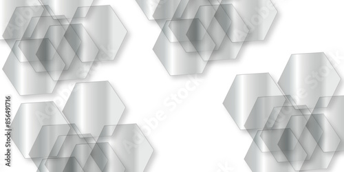 Hexagonal shapes and Surface polygonal pattern with glowing hexagons background. Luxury gray pattern with hexagons. abstract 3d hexagonal background with shadow. Abstract hexagonal concept technolog