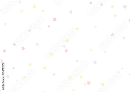 カラフルな星の水彩風イラスト