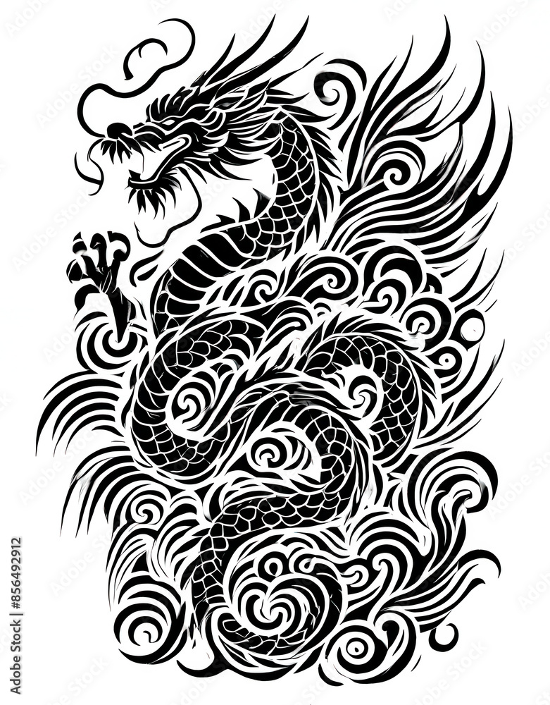 TRIBAL TATOO トライバル タトゥ 刺青 蝶 和柄 龍 Dragon