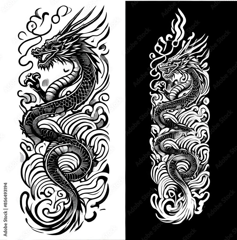 TRIBAL TATOO トライバル タトゥ 刺青 蝶 和柄 龍 Dragon TRIBAL TATOO トライバル タトゥ 刺青 蝶 和柄 龍 Dragon
