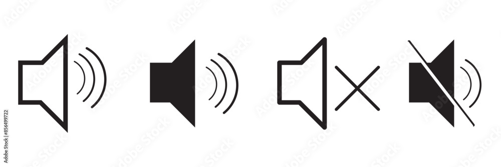 Speaker icon set. volume icon vector. loudspeaker icon vector. sound symbol Speaker icon set. volume icon vector. loudspeaker icon vector. sound symbol