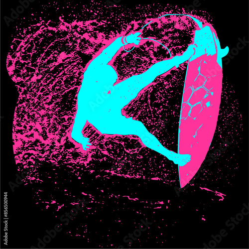 surfista, tabla de surf, vector, surf, ola, surfer, grafico, mar,  deporte