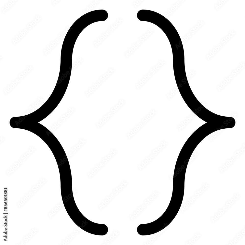brackets glyph icon isolated on white background brackets glyph icon isolated on white background