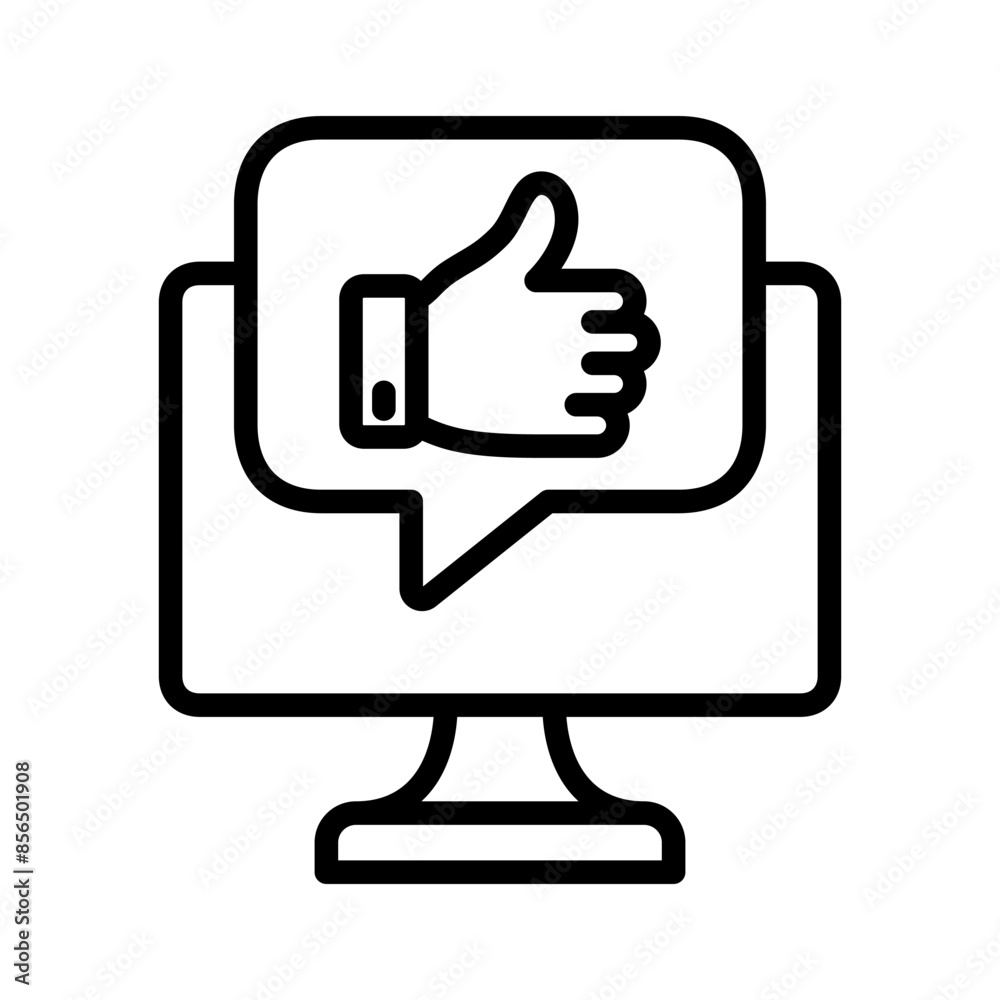 feedback social media icon line vector illustration design template feedback social media icon line vector illustration design template