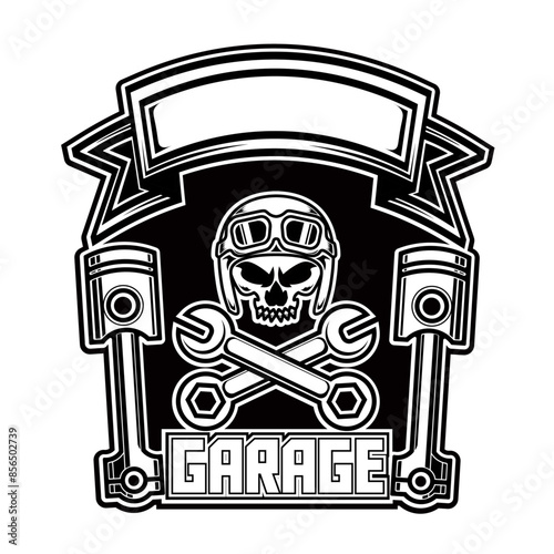 garage logo illustration, workshop logo, vintage logo